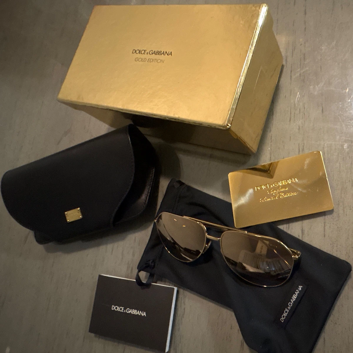 Dolce&Gabbana Gold Aviator Sunglasses for Men for sale | eBay