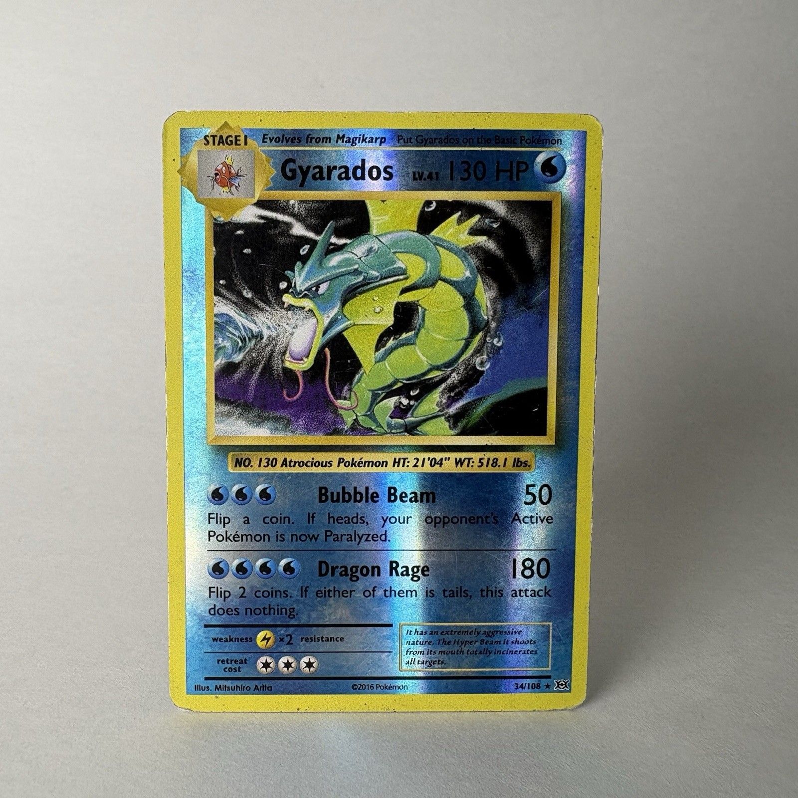 2016 XY Evolutions Gyarados 34/108 Reverse Holo Rare Pokemon Card