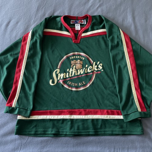 VINTAGE Smithwicks Beer Jersey Men Extra Large Hockey Irish Ale Sport SP 90s Y2K