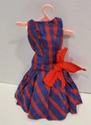 Vintage Barbie #1651 BEAU TIME Dress Red & Blue Taffeta