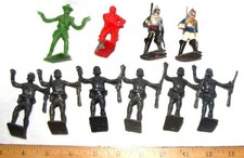 German soldiers, cowboys and British guardsmen plastic toy soldiers