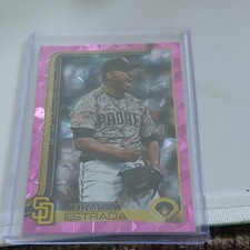 Topps 2025 Update US263 Jeremiah Estrada Pink Diamante Foil Padres Baseball Card