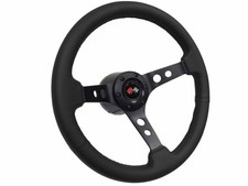 Cross Flags 1984-1989 Corvette C4 Perforated Black Leather Steering Wheel Kit