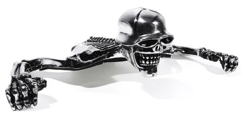 Skull skeleton skull visor chrome ornament taillight flat for Harley universal