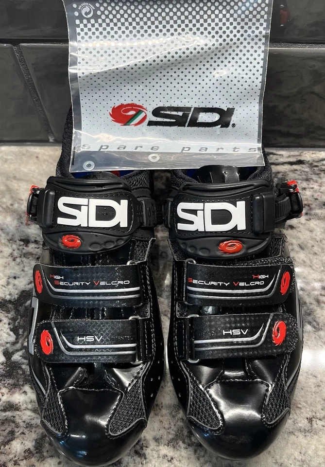 Zapato de bicicleta de carretera de carbono SIDI Genius 7 ciclismo para mujer talla 39,5 negro con rojo Foto 2 de 4