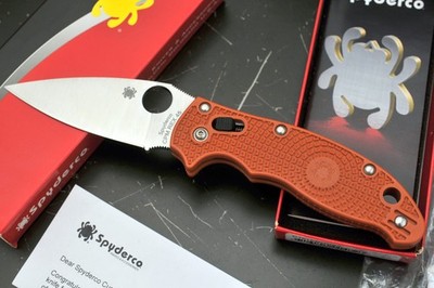 Spyderco Manix 2 LW Lightweight CPM Rex 45 Burnt Orange FRN C101PBORE2 , Used