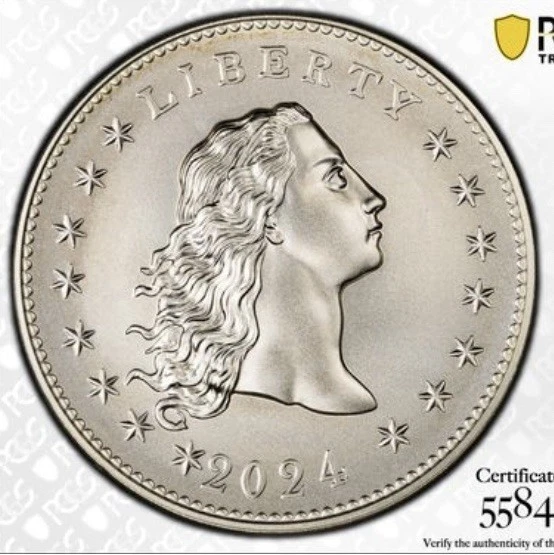 2024 SILVER MEDAL, FLOWING HAIR, 230th Anniversary 1 OZ Silver, PCGS MS69 image 4