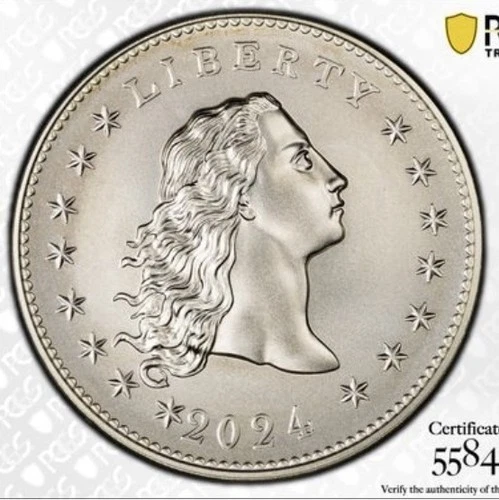 2024 SILVER MEDAL, FLOWING HAIR, 230th Anniversary 1 OZ Silver, PCGS MS69 image 4