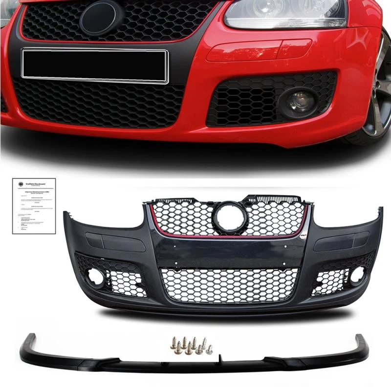 Parachoques delantero deportivo alerón espada rejilla radiador juego ABE adecuado para VW Golf 5 1K