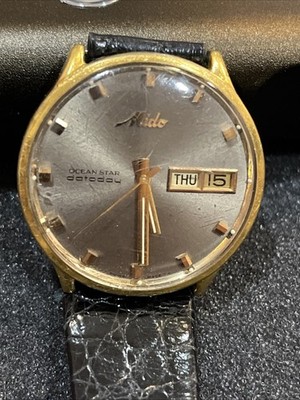 Mido Oceanstar Datoday Men's Automatic Watch Vintage Gold Electroplated 36mm