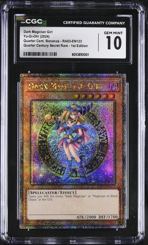 CGC Gem Mint 10 Dark Magician Girl (Quarter Century Secret Rare) (B) RA03-EN123
