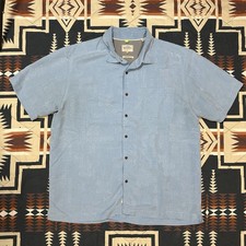 Quiksilver Waterman Woven Manele Bay Comfort Fit Shirt XXL Blue Jaquard Hawaiin