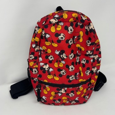Disney Mickey Mouse All Over Print Mini Backpack Red Canvas Small Bag