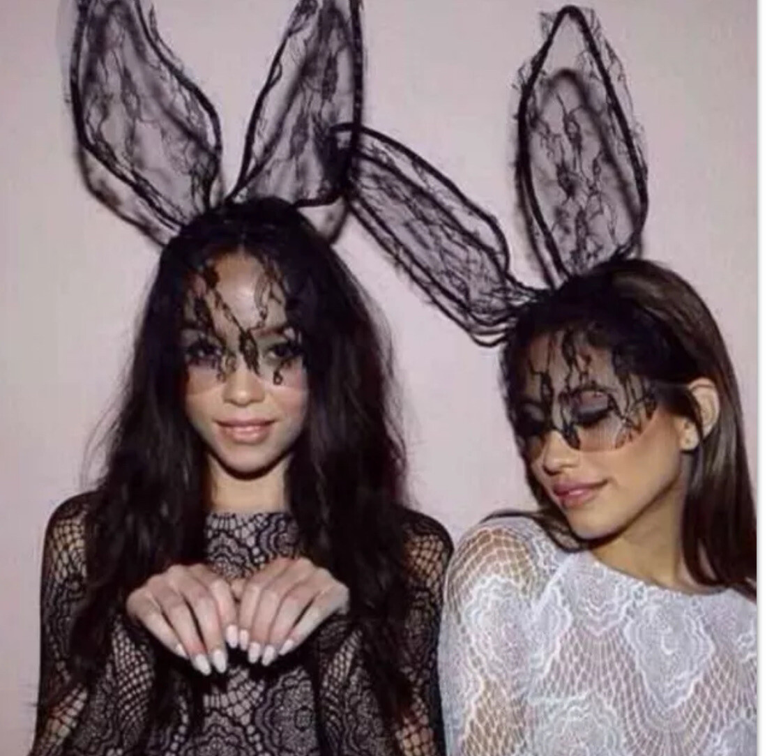 BLACK  SEXY LACE BUNNY EARS  HEADBAND VEIL…*NEW* 614peTXWrXL._AC_UY350_.jpg main image 2