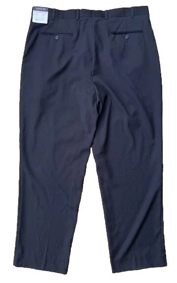 Pantalones de vestir negros plisados clásicos para hombre Adolfo talla 38x30 formales Foto 2 de 4