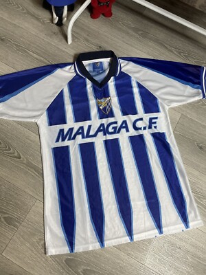 Vintage Malaga CF De Los Santos 22 Soccer Jersey Size M
