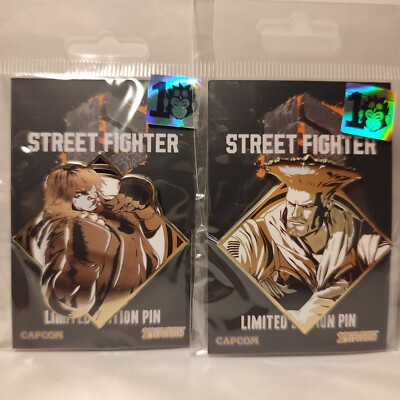 Street Fighter Ken Masters And Guile Limited Edition Enamel Pins Set Bundle