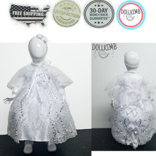 Newborn Baby Girl Dress Baptism. VESTIDO DE BAUTIZO PAA BEBE. Size 0m at 24m
