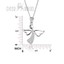 thumbnail 2 - 925 Sterling Silver Angel w/Wings Design Cubic Zircon Pendant Necklace 18" Chain