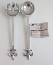 Holland Boone serving utensils salad fork spoon polished pewter sandcast set