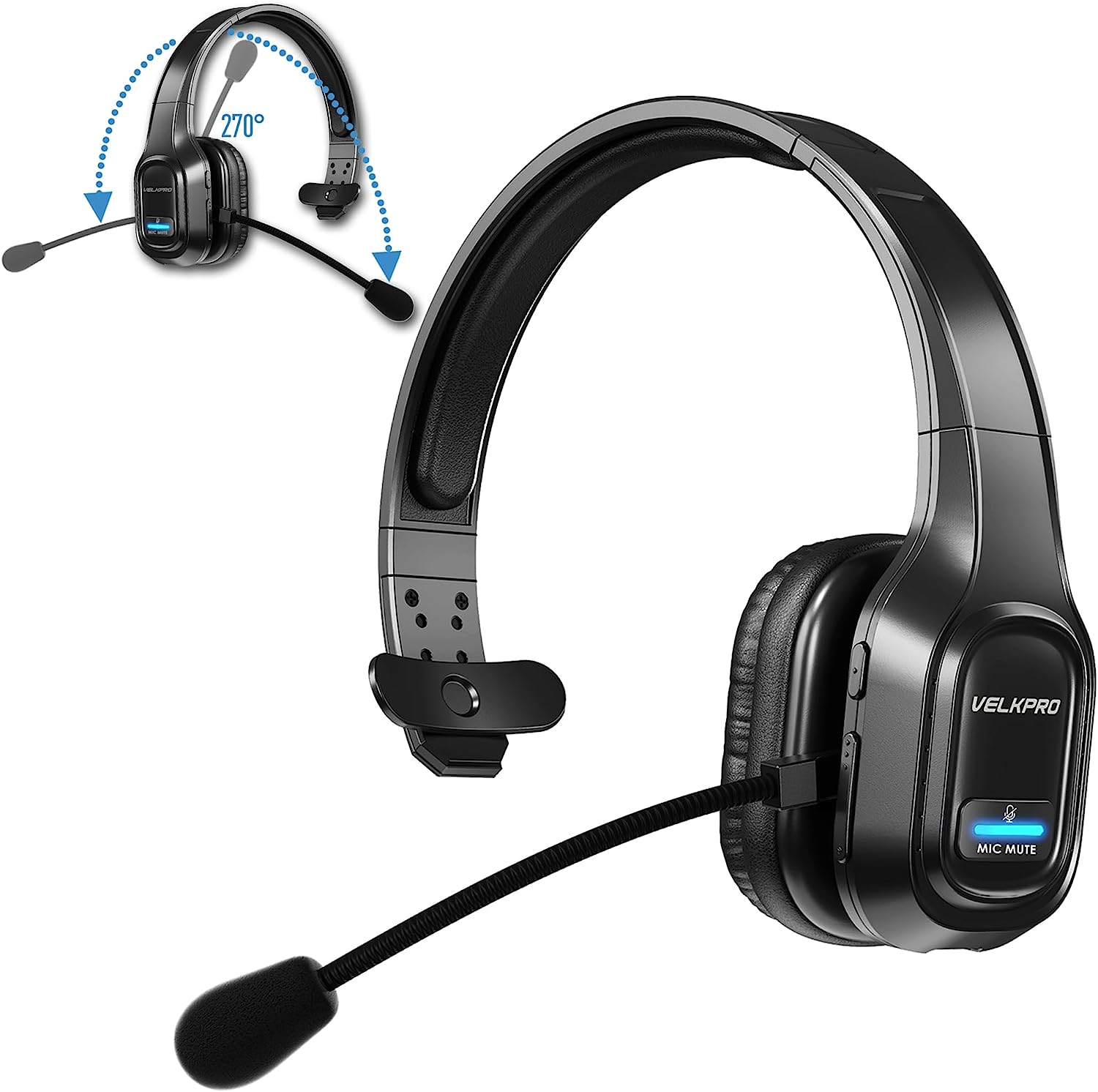 Wireless Headphone Blue Parrot Headset Bluetooth Truck Driver Noise