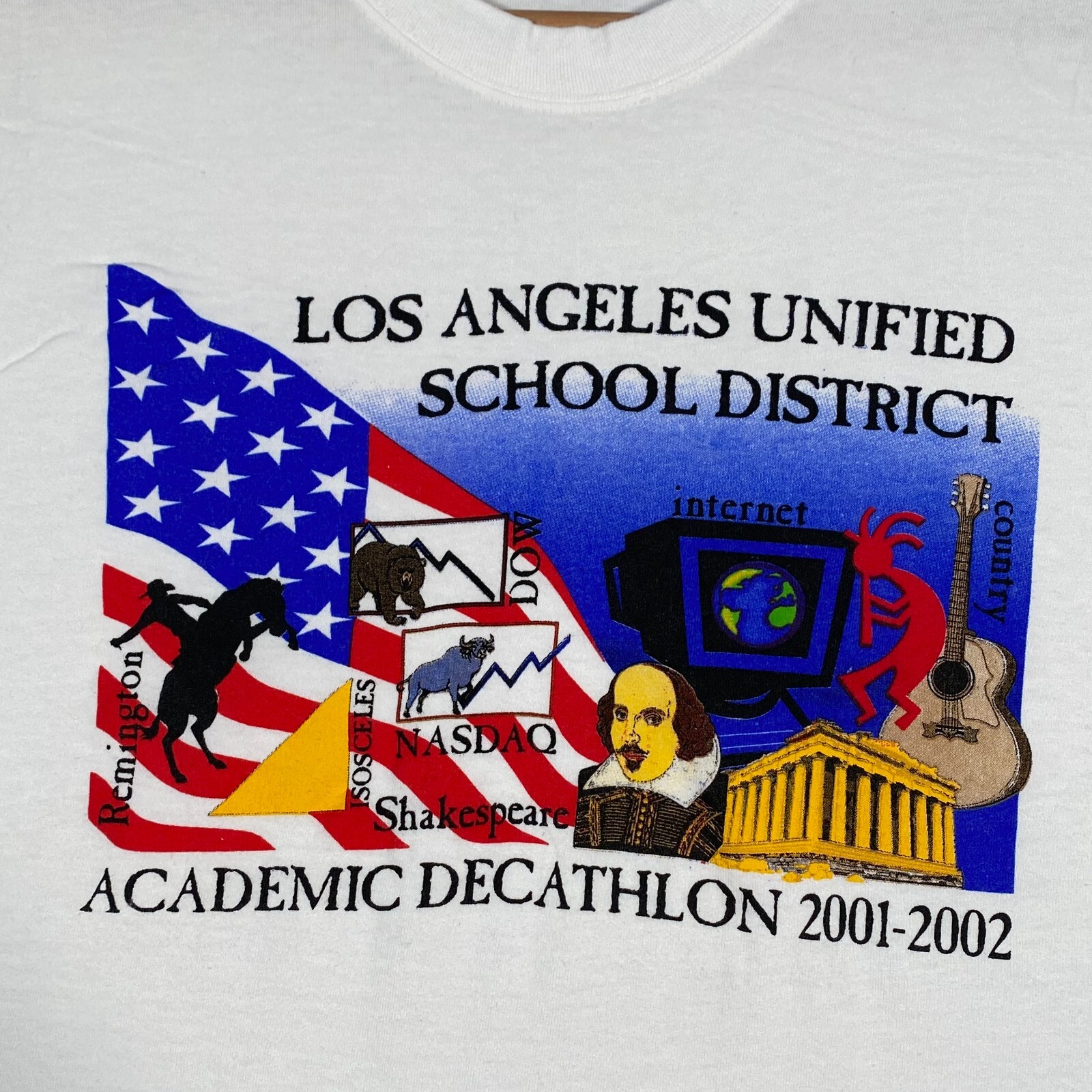 Vintage Los Angeles Unified School District Academic Decathlon 1994 T Shirt  XL