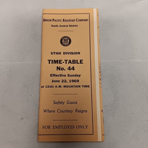 1969 Union Pacific Employee Timetable No 44 Utah Division 