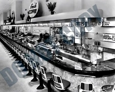 1950s Woolworth Lunch Cafe Restaurant Counter 8x10 Photo