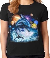 Ladies Graphic Tee Shirt -  Dolphin T-shirt Gifts Clothing Accessories Womens