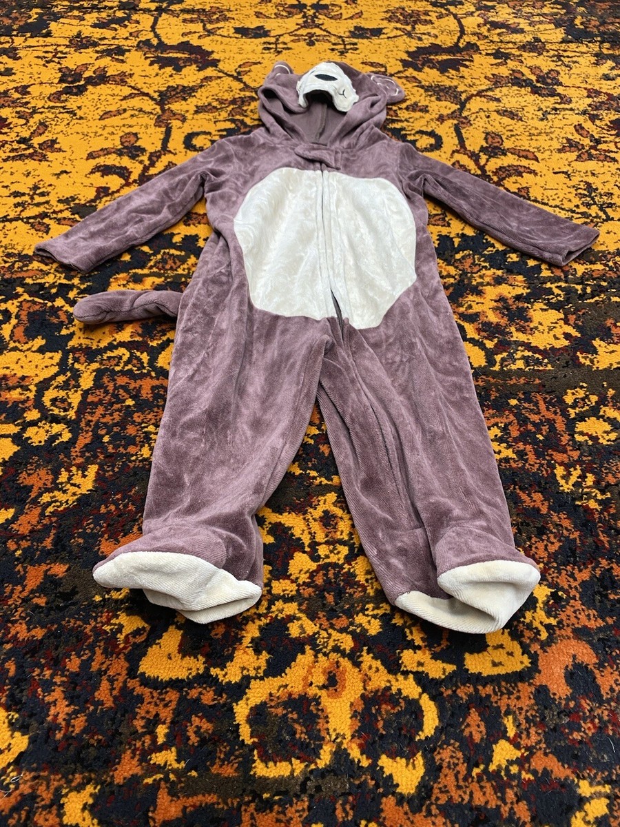 GUC Zip Brown Hooded MONKEY COSTUME Attached Tail Sze 6-9 Months