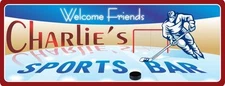 Personalized Sports Bar Sign Hockey Fans Wall Art Plaque Man Cave Decor C1180