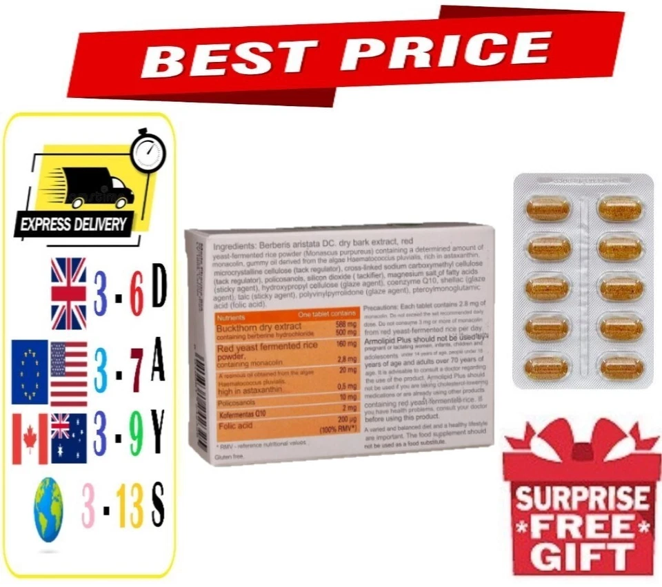 ARMOLIPID Plus Soporte para Control del Colesterol - Tamaño cápsula 30,60,90,120,150,180 - Imagen 2 de 2