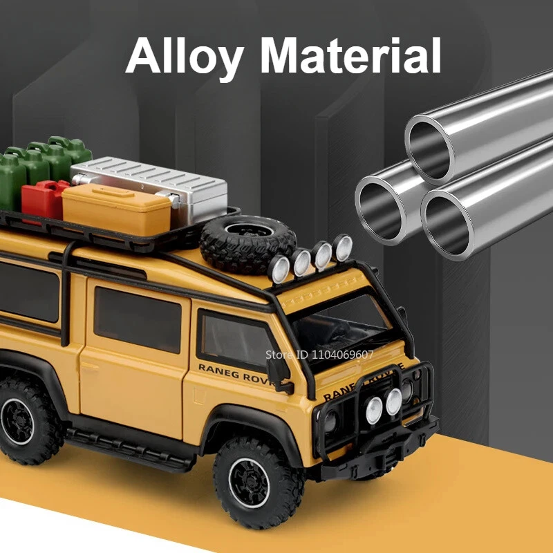 1:32 Land Range Rover Defender Alloy Car Model Diecast Toy Vehicle Sound Light - Image 3 of 4