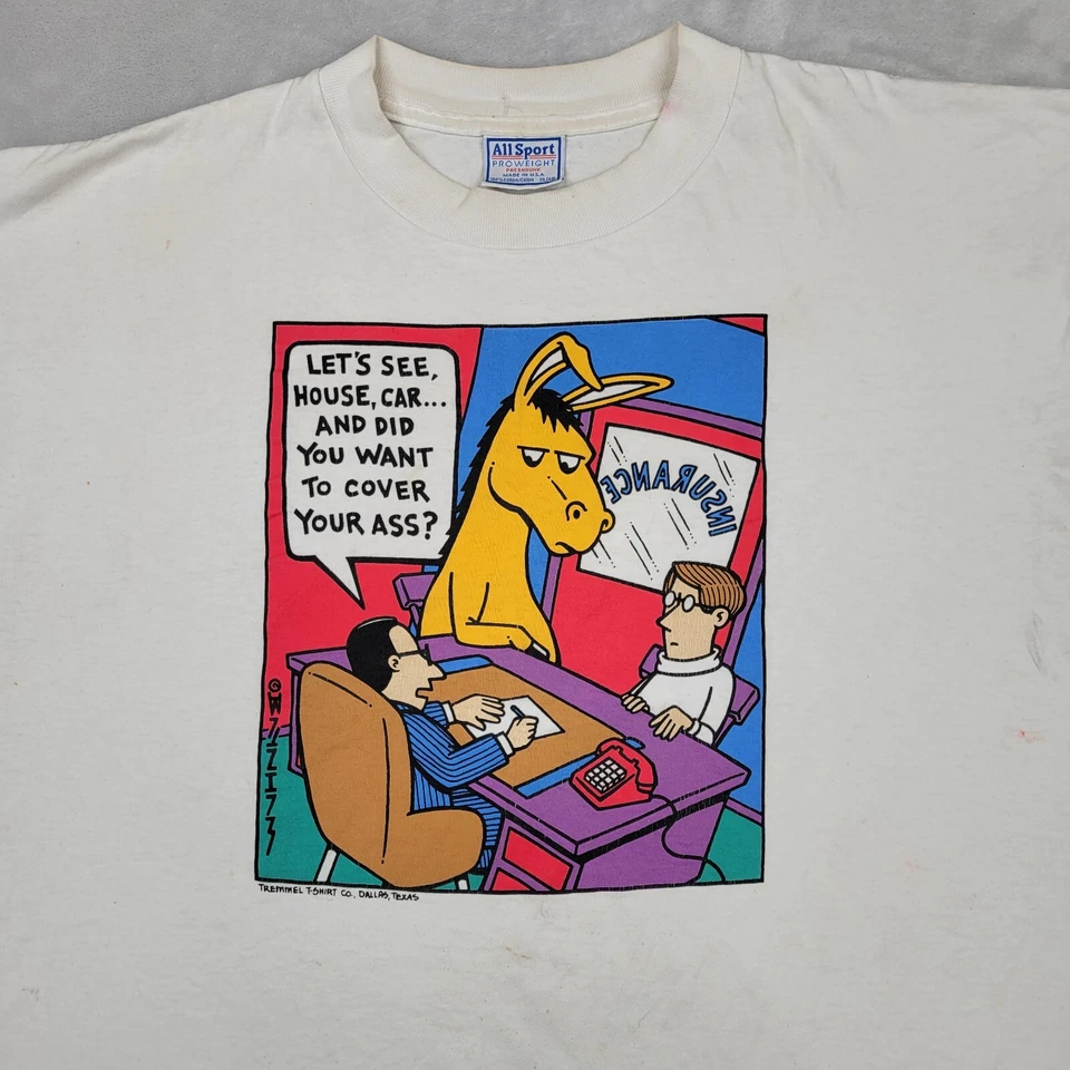 Camisa De Colección Puntada Única Hombres XL Cómic Tremmel Dallas Cubre Tu Como CYA Adulto* Foto 2 de 4