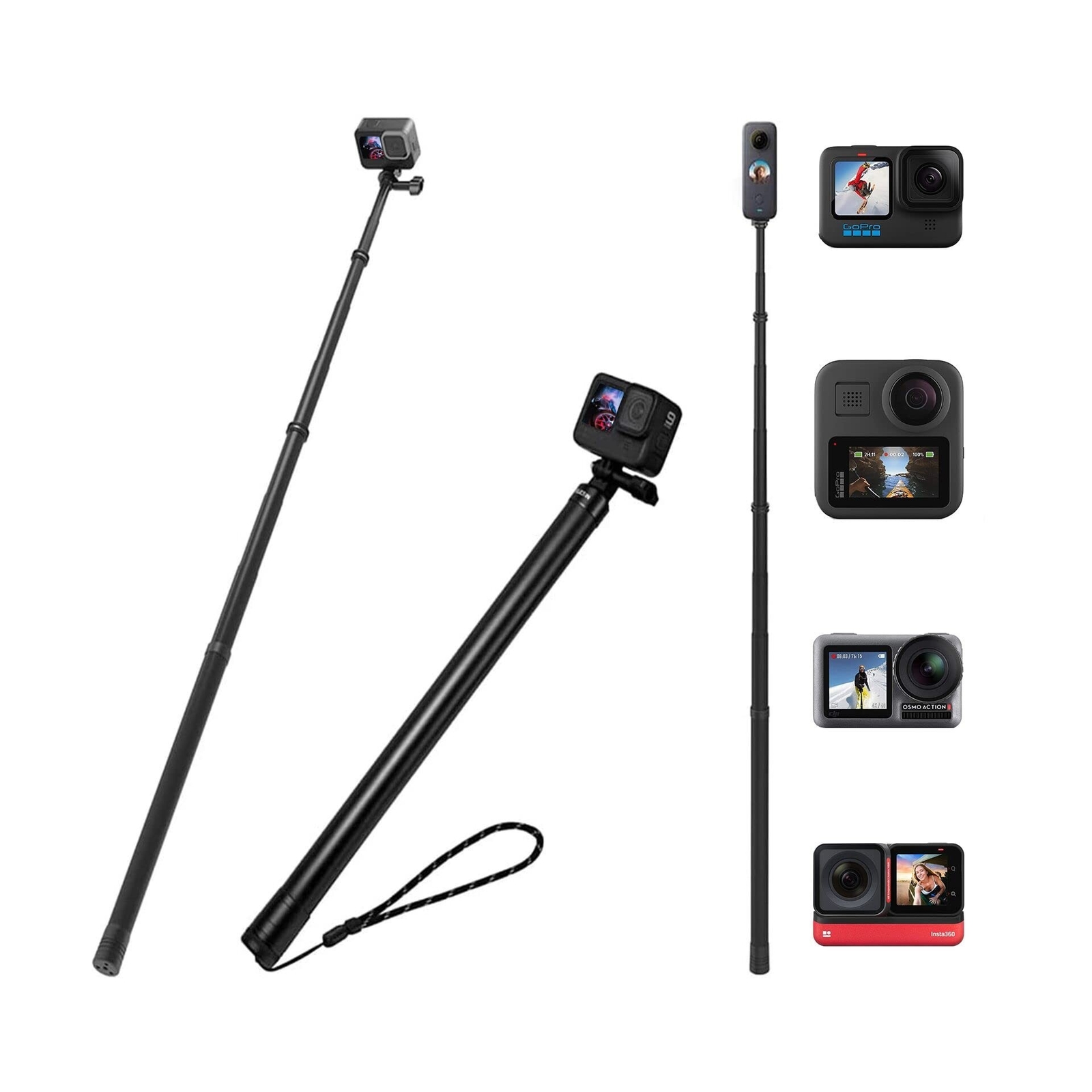 Insta 360 Selfie Stick TELESIN Ultra Long Selfie Stick