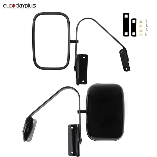 Pair Manual Side View Mirrors For Ford F100 F150 F250 F350 450 Truck Black Steel