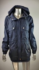 Cavalini Navy Blue Hooded Raincoat Jacket - Size Small