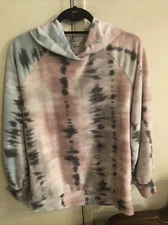 White Birch Tie Dye Multi Color Fleece Hoodie Women Top NEW Sizes L Xl XXL XXXL