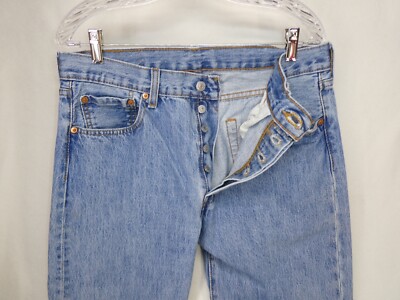 Levis XX 501 Jeans 34 x 30* Button Fly Distressed Straight Denim