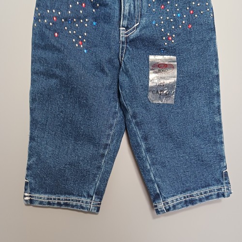 Revolt toddler Girls 3T Sparkly Embellished Blue Jeans Vintage Capri Blue denim - Picture 4 of 23