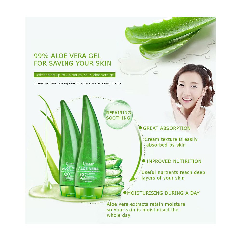 Disaar Aloe Vera 99% Soothing and Moisturizing Gel 250 ml