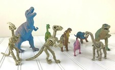 Rare Skeleton Lot of 10 Dinosaurs Including Allosaurus Toy Figures Collectibles