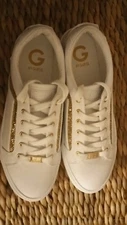 Guess Sneakers - Cool Classy White With Gold Sparkles - Size 9