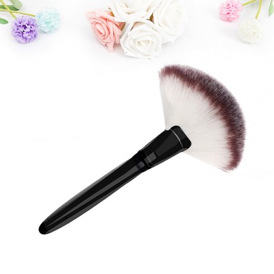 Schwarze Make-up-Pinsel Mit Holzgriff – Set Mit Großem Fächerpinsel & Puder-Foundation-Pinsel, Für Flüssige Und Pudrige Kosmetika
