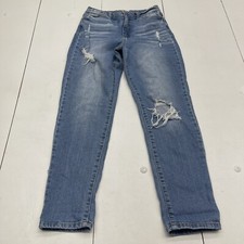 Altar  d State Blue Distressed Mom Jeans Women  s Size 28