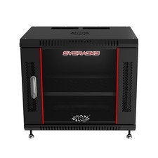 9U 24" Wall Mount Network Server Cabinet Enclosure Lockable Feet Fan Shelf