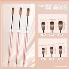 KADS 100% Kolinsky Acrylic Nail Art Brush Crimped for Acrylics Application 6-10#