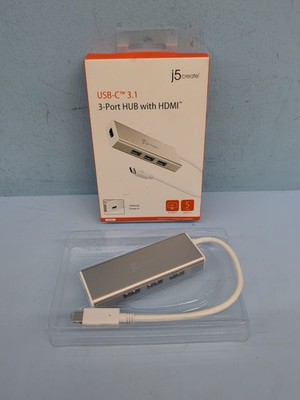 j5create USB 3.1 Type C to 3 USB 3.0 Hub with 4K HDMI Port