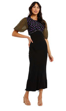 BNWT Rixo Delilah Crystal Embellished Floral Midi Dress Sz M