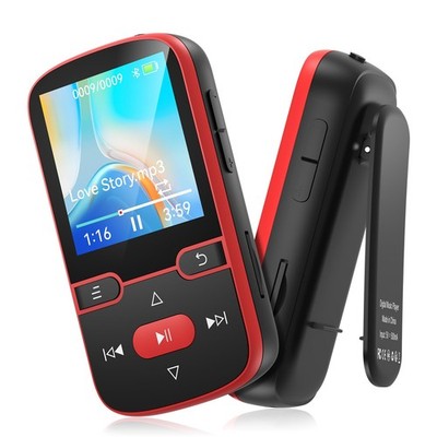 MP3 Player Bluetooth 5.3, 64GB, Clip, 1.5 Inch Screen - FM Radio & Voice